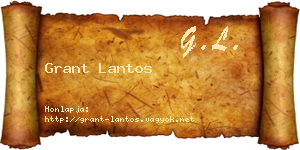 Grant Lantos névjegykártya